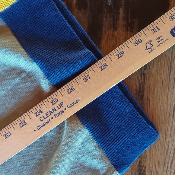 Beautiful Talbots Color Block Cardigan in Olive, Gold & Navy. Sz XL - Picture 13 of 14